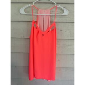 Express Neon Pink Cutout Tank Top Women’s Medium Sleeveless Blouse